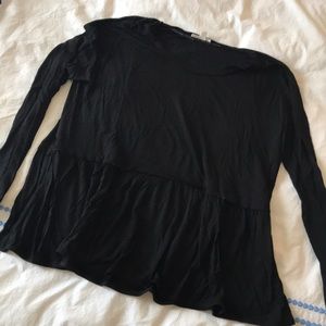 Aritzia Wilfred black peplum top